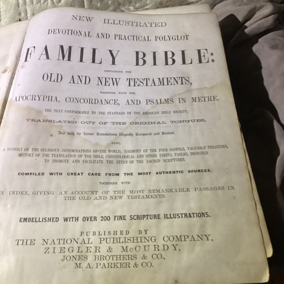 1881 self interpreting pictorial family Bible containing the old/ new testaments - Picture 3 of 8